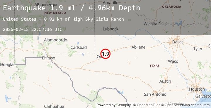 Map of 13 km W of Midland, Texas