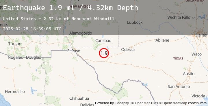 Map of 50 km NW of Toyah, Texas