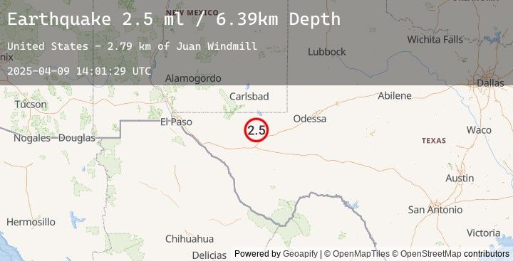 Map of 31 km NW of Toyah, Texas