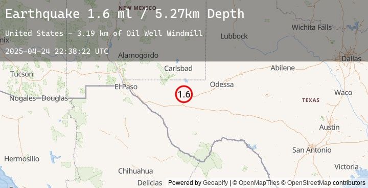 Map of 26 km NW of Toyah, Texas