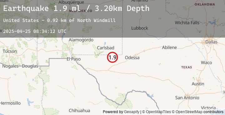 Map of 20 km NW of Mentone, Texas