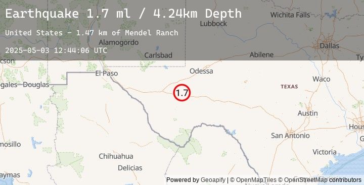 Map of 26 km SSW of Coyanosa, Texas