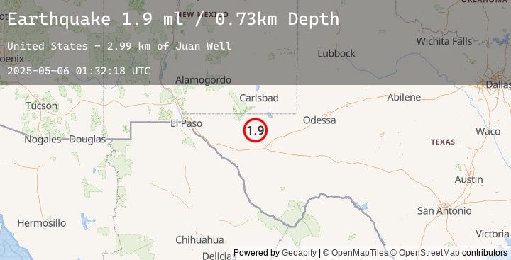 Map of 60 km WNW of Toyah, Texas