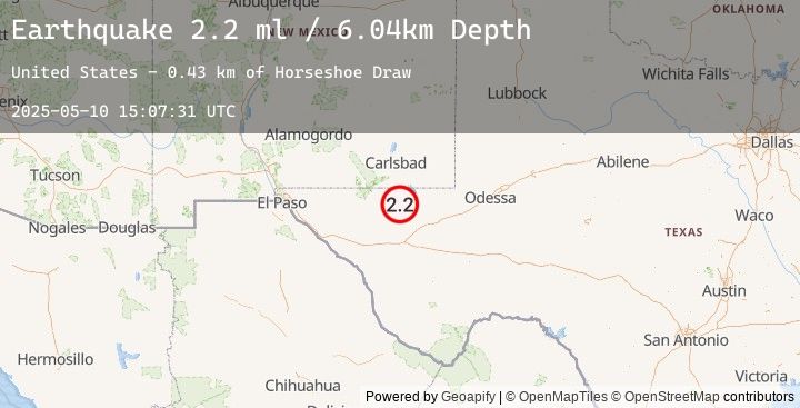 Map of 52 km W of Mentone, Texas