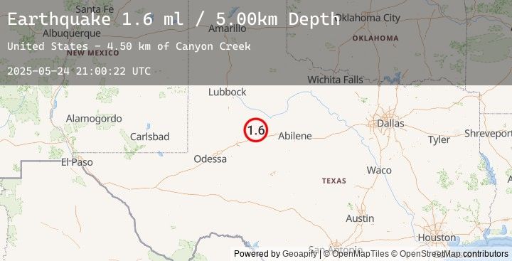 Map of 15 km SSW of Snyder, Texas