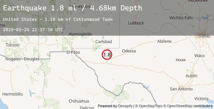 Map of 37 km NNW of Toyah, Texas