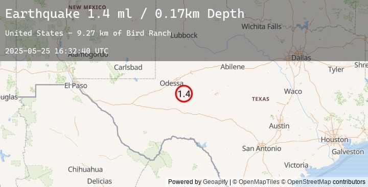 Map of 28 km NNE of Rankin, Texas
