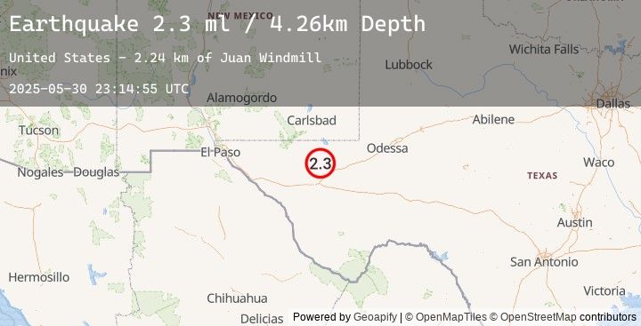 Map of 31 km NW of Toyah, Texas
