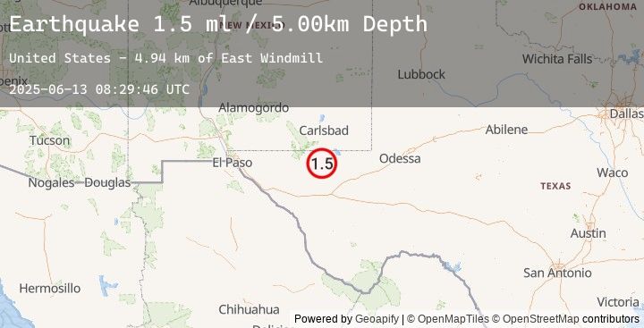 Map of 51 km S of Whites City, New Mexico