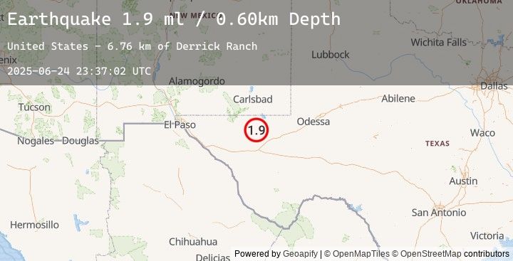 Map of 44 km NW of Toyah, Texas