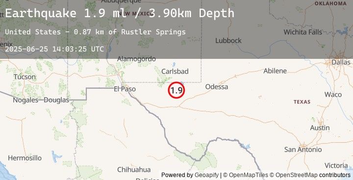 Map of 53 km W of Mentone, Texas