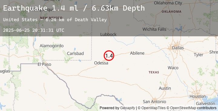 Map of 18 km N of Stanton, Texas