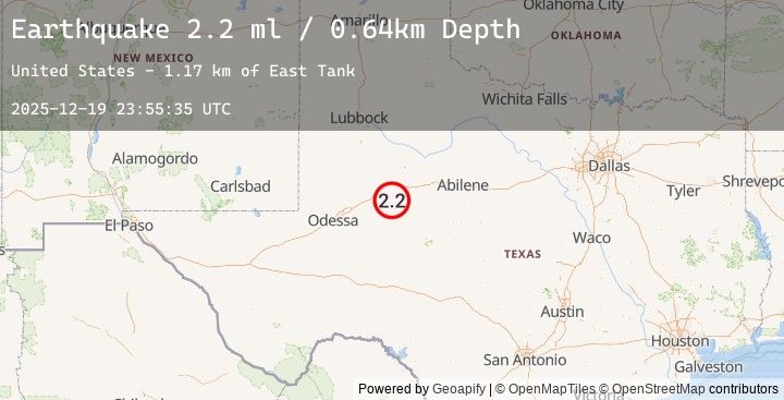 Map of 17 km SE of Coahoma, Texas