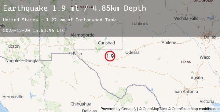 Map of 37 km WSW of Mentone, Texas