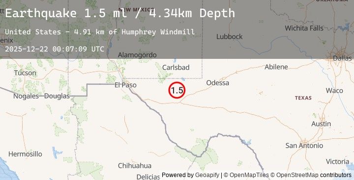 Map of 46 km NW of Toyah, Texas