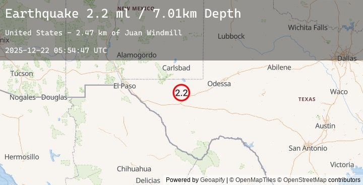 Map of 32 km NW of Toyah, Texas
