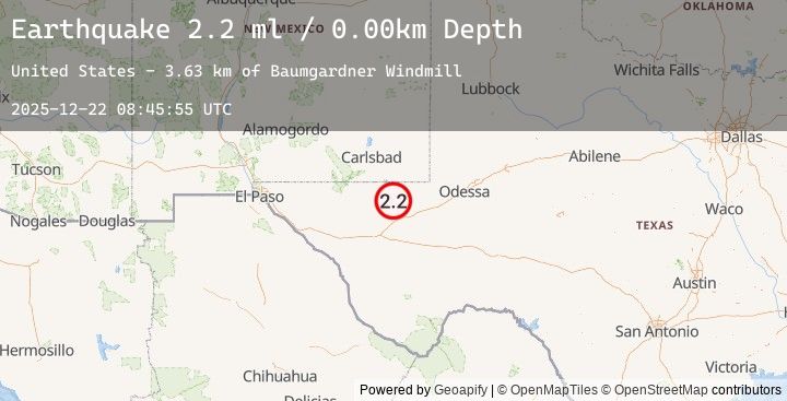Map of 18 km W of Mentone, Texas