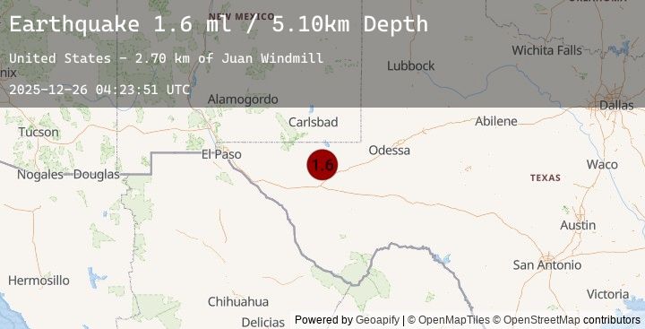 Map of 32 km NW of Toyah, Texas