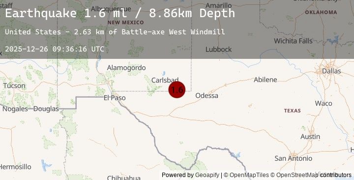 Map of 39 km NNW of Mentone, Texas