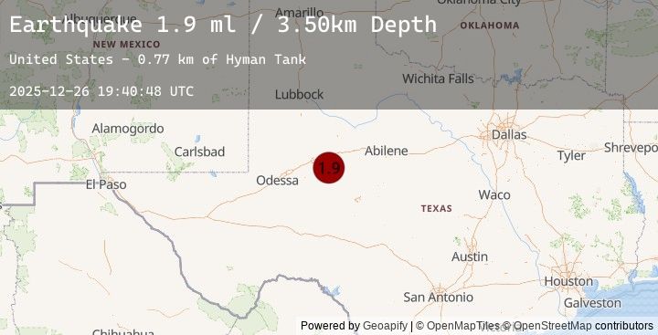 Map of 22 km E of Forsan, Texas
