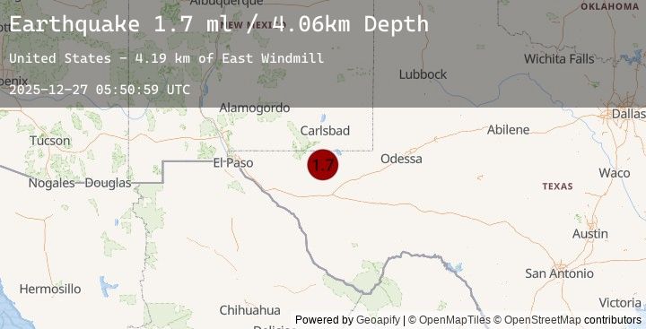 Map of 51 km S of Whites City, New Mexico