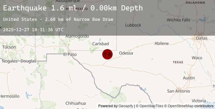 Map of 13 km WNW of Mentone, Texas