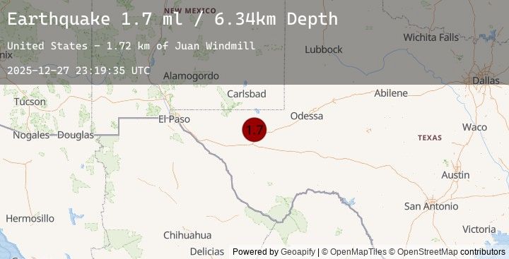 Map of 26 km NW of Toyah, Texas