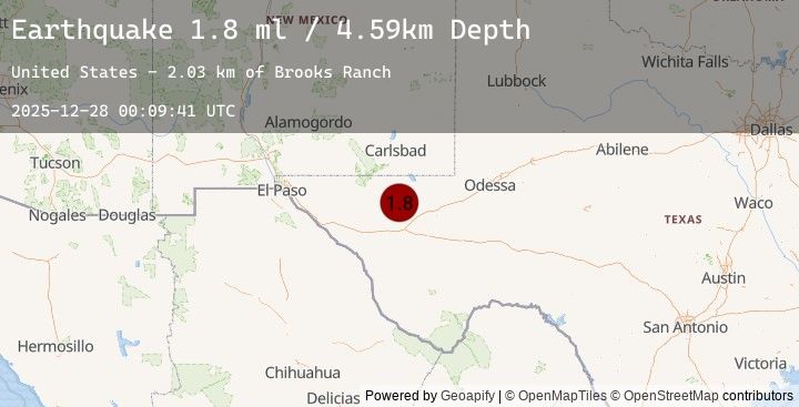 Map of 42 km NW of Toyah, Texas
