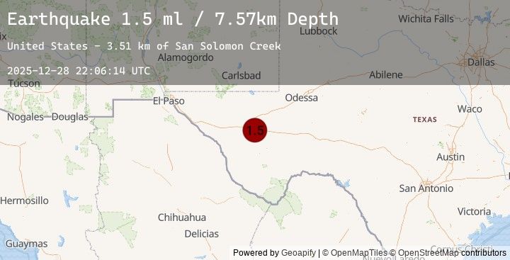 Map of 6 km W of Balmorhea, Texas