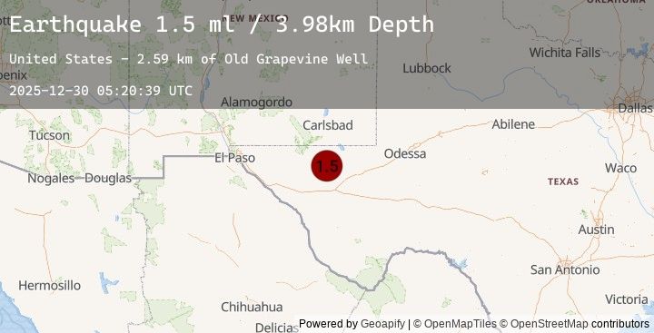 Map of 52 km WNW of Toyah, Texas