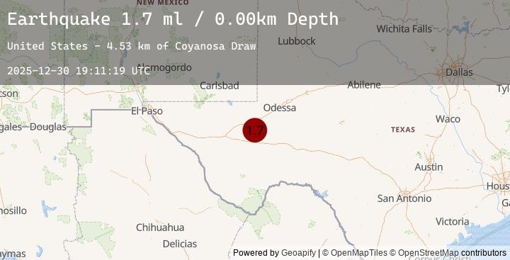 Map of 6 km W of Coyanosa, Texas