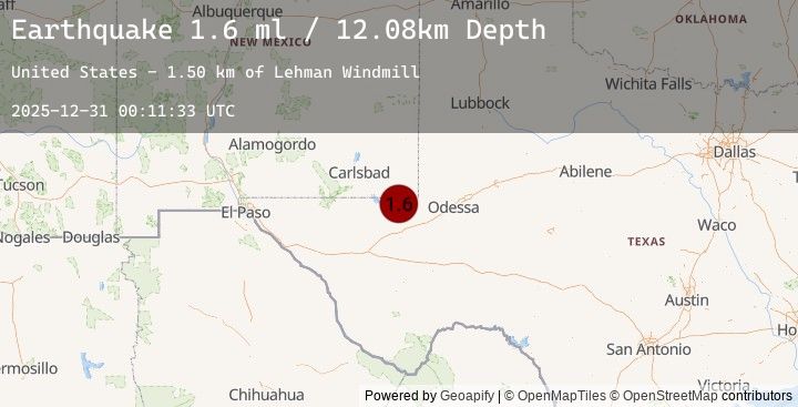 Map of 26 km NNE of Mentone, Texas