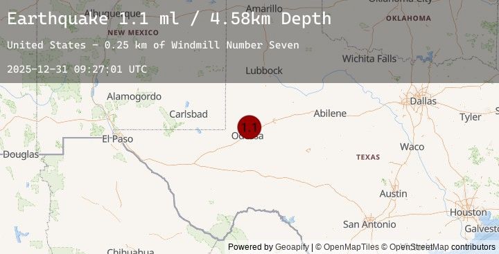 Map of 9 km NE of Gardendale, Texas