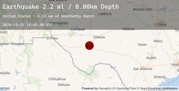 Map of 13 km WSW of Coyanosa, Texas