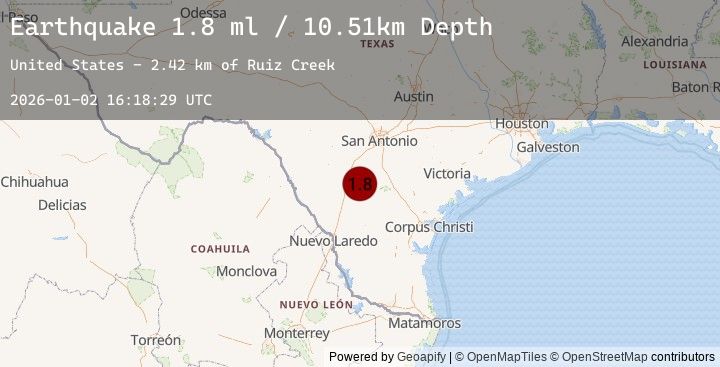 Map of 18 km NW of Fowlerton, Texas