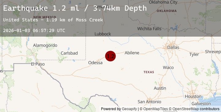 Map of 6 km SSE of Coahoma, Texas