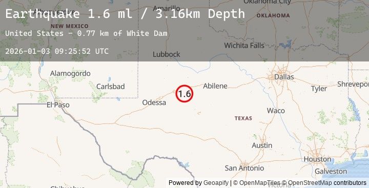 Map of 23 km SSW of Westbrook, Texas