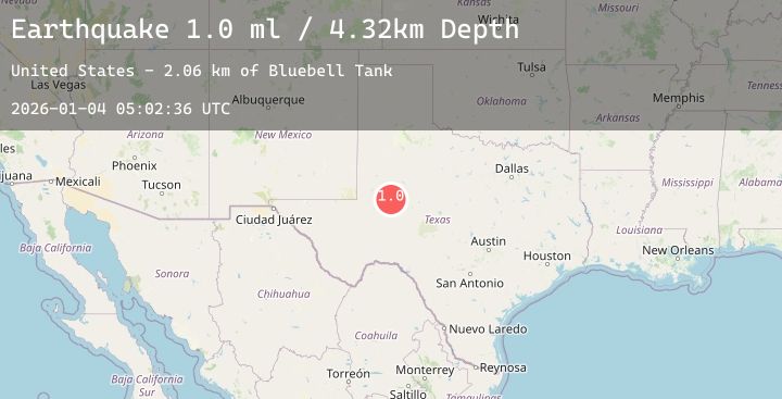Map of 15 km SE of Stanton, Texas