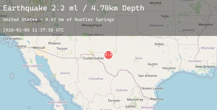 Map of 55 km W of Mentone, Texas