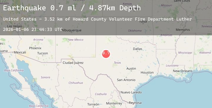 Map of 20 km ESE of Ackerly, Texas