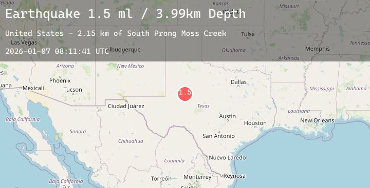 Map of 9 km SE of Big Spring, Texas