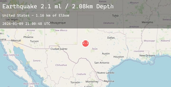 Map of 11 km SSW of Big Spring, Texas
