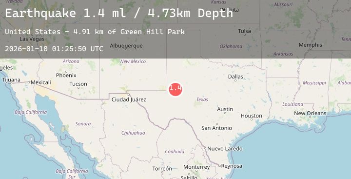 Map of 14 km NW of Midland, Texas