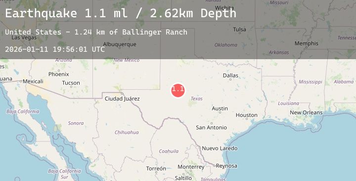 Map of 7 km N of Garden City, Texas