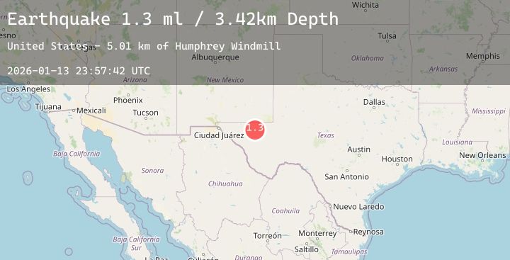 Map of 48 km NW of Toyah, Texas
