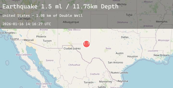 Map of 36 km NNW of Mentone, Texas