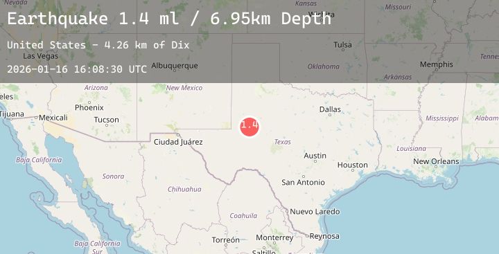 Map of 12 km WSW of Stanton, Texas