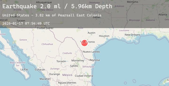 Map of 4 km E of Pearsall, Texas