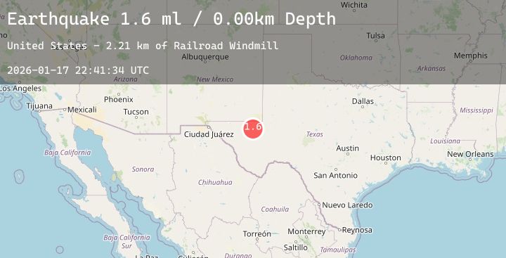 Map of 14 km SSW of Mentone, Texas