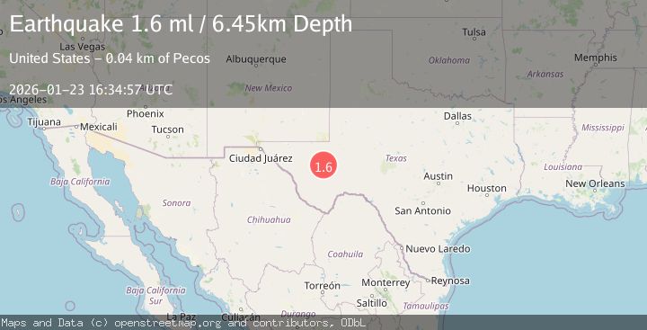 Map of 34 km SW of Coyanosa, Texas